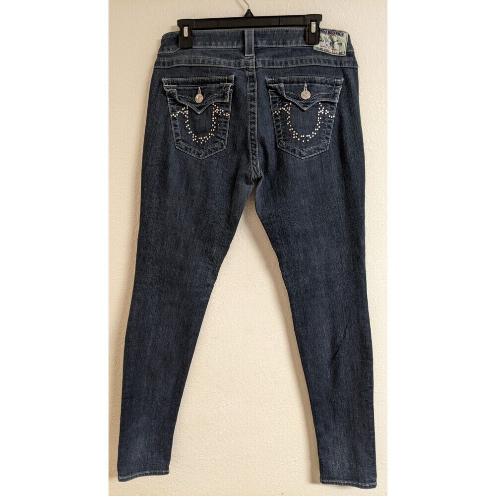 Women's TRUE RELIGON Skinny Low Rise Cotton Stretch Blue Jeans 31 X 33 - Picture 7 of 13